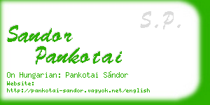 sandor pankotai business card